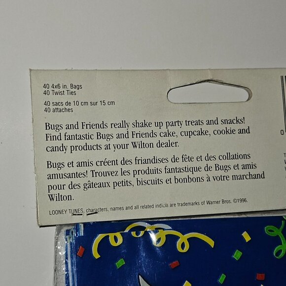 VTG NOS Looney Tunes Party Favor Treat Bags Ties (40 pk) Wilton Bugs Taz Daffy - Picture 5 of 7